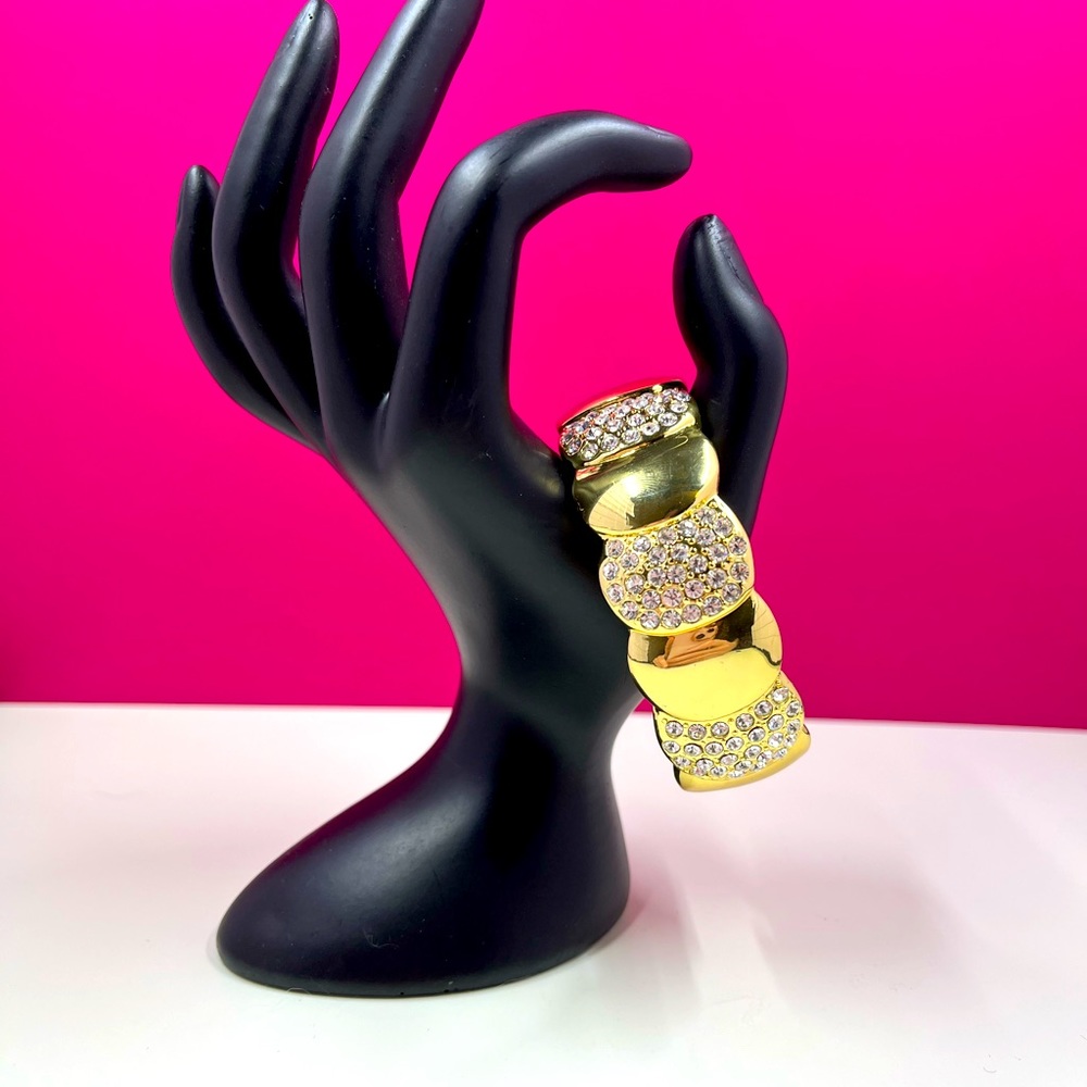 Elegant Gold and Silver Crystal Bracelet